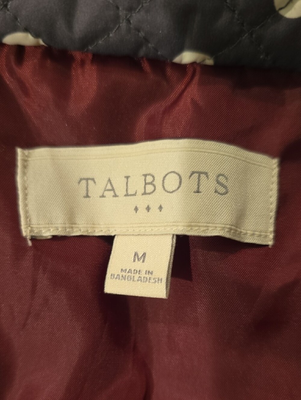 Talbots Gray And White Polka Dot Quilted Vest - Picture 2 of 2